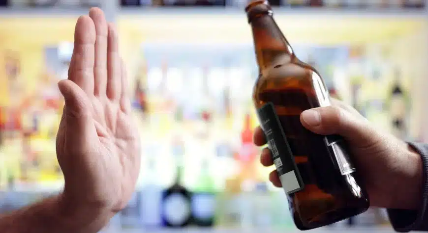 A person avoids peer pressure to use alcohol.